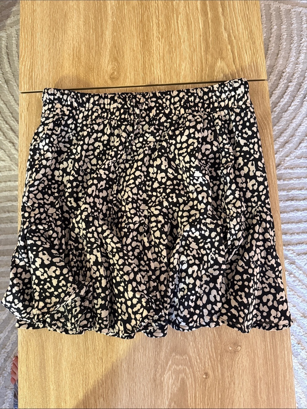 Black & Cream Printed Circle Skirt by